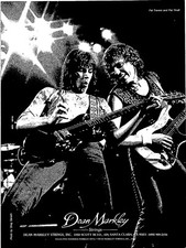 VINTAGE 1980 DEAN MARKLEY GUITAR STRINGS PAT TRAVERS PAT THRALL PRINT AD