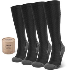 Compression Socks for Men & Large-X-Large A9-(2 Pairs) Black With Slate Gray