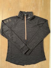 Under Armour ColdGear Pullover Womens XL Gray Heather 1/4 Zip Fitted Thumbholes