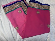 Stunning Indian Wedding Dupatta Sequins Scarf Beaded Georgette Veil Stole Hijab