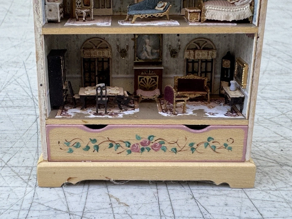 Casa de Muñecas Miniatura Escala 1:12 Estante Gabinete Natural Curvo Superior Roombox 3" ÚNICO EN SU CLASE Foto 2 de 4