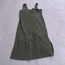 Madewell Texture & Thread Dress Womens Small Green Button Up Casual