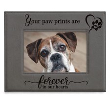- Your Paw Prints are Forever in our Hearts. Engraved Leather Picture Frame. ...
