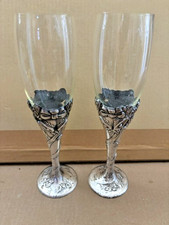 Vintage Flutes Champagne For Wedding Toast Set of 2