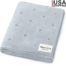 Organic Cotton Baby Blanket Soft Lightweight Breathable Newborns  Toddlers