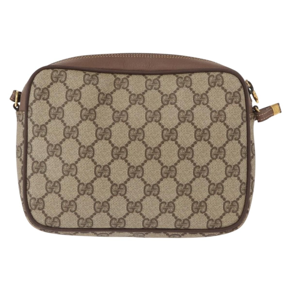 GUCCI GG Supreme Shoulder Bag PVC Beige Gold 007 115 6423 Auth