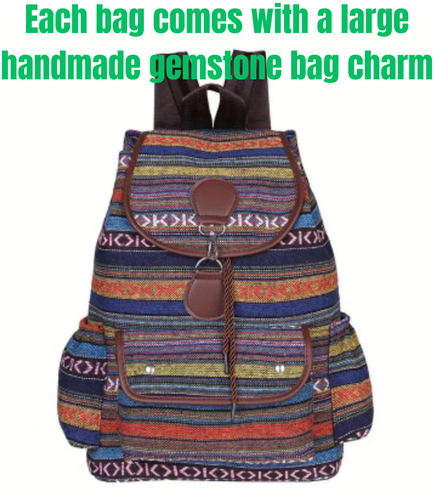 Mochila Mochila Grande Multicolor Rayas Patterneada Boho Festival Mujer Hombre
