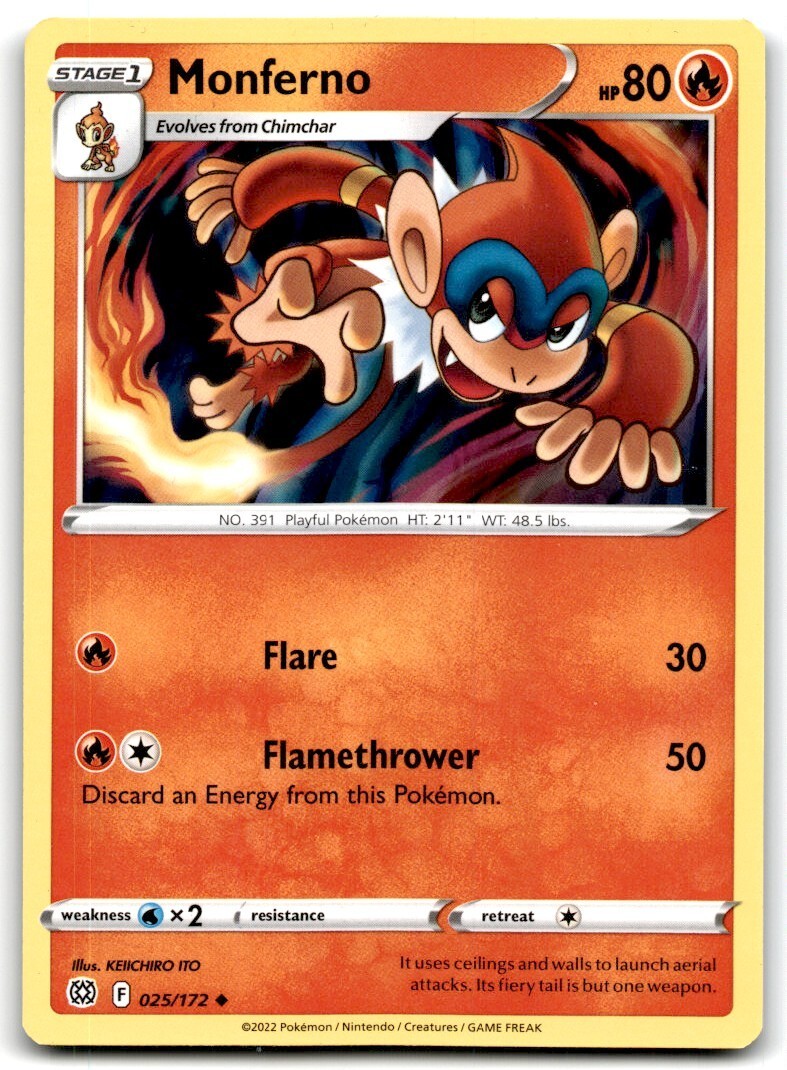2022 Sword & Shield - Brilliant Stars Monferno Stage 1 #25