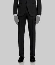 Hugo Boss Men's Black Silk Flat Front H-Huge Tuxedo Pants Suit Size 44R