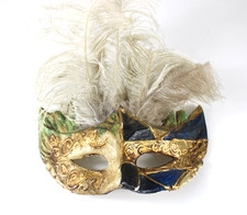 Maschera VENEZIANA Artigianale con Piume Vintage Parete Stile Barocco Collezione