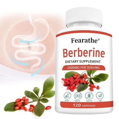 FEARATHE Berberina 2000 mg capsula altamente efficace per la salute del cuore sistema immunitario digestivo
