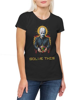 Cenobite Cuber Solve Damen T-Shirt Zauberwürfel Pinhead Speed Cube Cubing Würfel