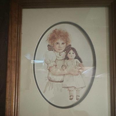 Two Children Portrait Art Print - Matted & Framed, Portrait Orientation