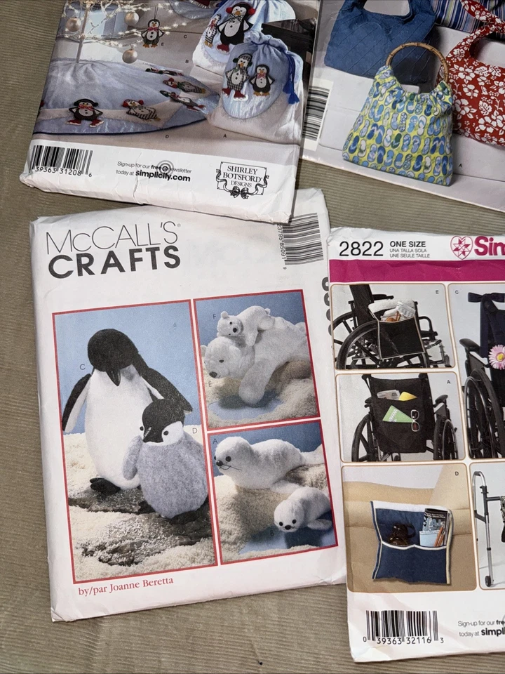 Lot Of 9 Vintage Craft SEWING Patterns 1980’s-90’s Stuffed Toys Begs Holiday - Image 2 of 4