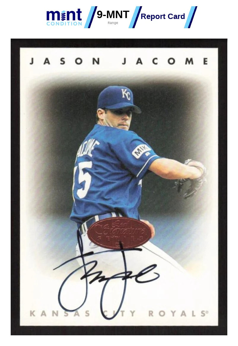 1996 LEAF SIGNATURE SERIES JASON JACOME NNO AUTO BRONZE ROYALS MCG 10