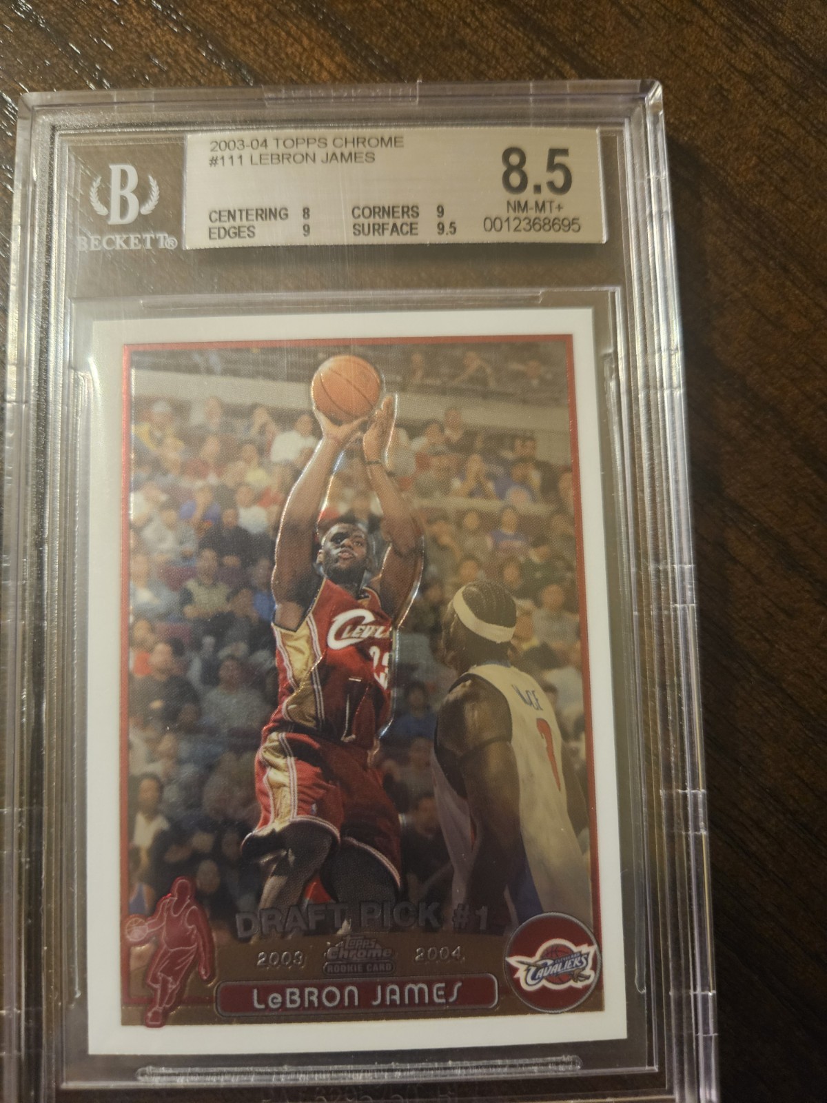 2003 lebron james Topps Chrome Gem 9.5,9,9