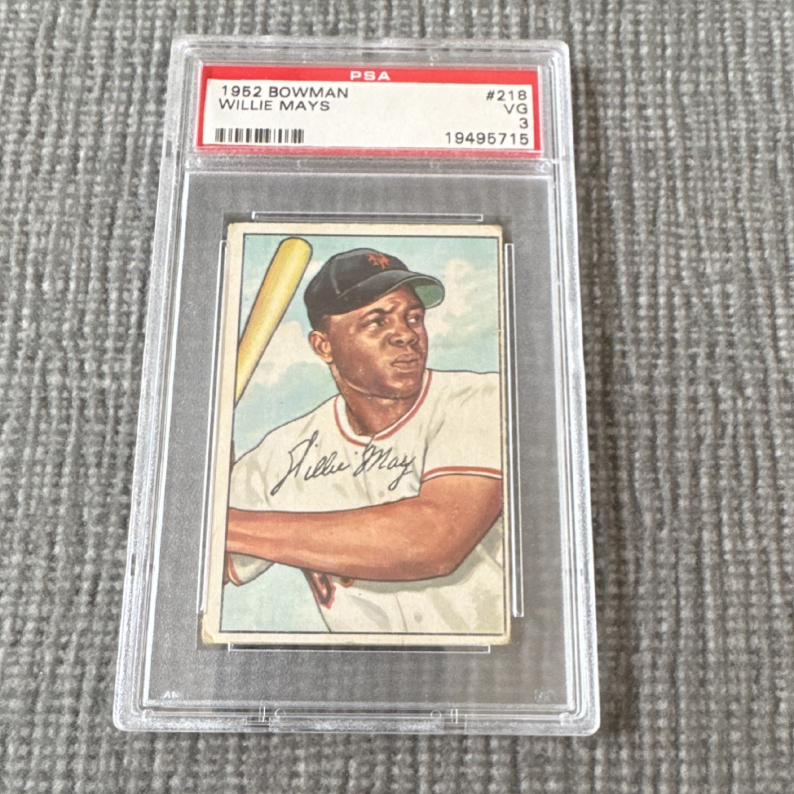 1952 Bowman Willie Mays #218 PSA 3 New York Giants Baseball Trading Card