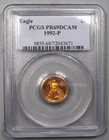 1992-P GOLD American Eagle Proof $5 - 1/10 oz. PCGS PR69DCAM