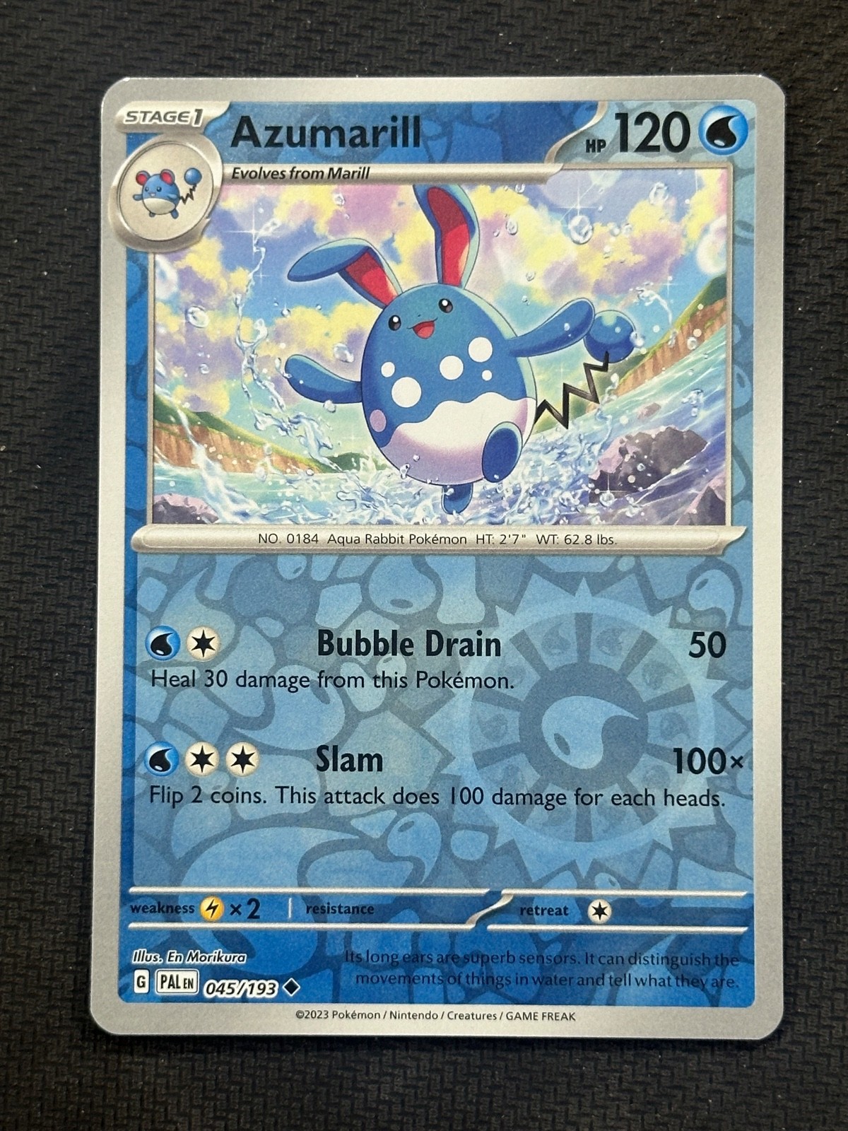 Azumarill Reverse Holo Uncommon SV02: Paldea Evolved 045/193 NM