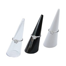 3 Packs Ring Cone Display Holder Stands Acrylic Finger Stand for Jewelry Show...