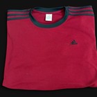 adidas Men's Red/Black 3-Stripes Crew Neck Lightweight Polyester Tee M — photo 2