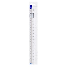 Engineer Ruler 12 Inch, Technical Drawing Tool, 6 Scales, White