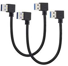 2 Pack Left  Right Angle USB 3.0 A Cable 90 Degree USB 3.0 Type A Male Trans...