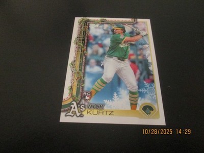 NICK KURTZ ATHLETICS 2025 TOPPS HOLIDAY MEGA BOX ROOKIE CARD #H40 FREE SHIPPING