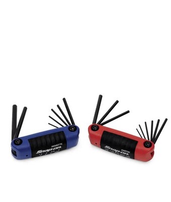Snap On Doppelpack 7 Stück metrisch und 9 Stück SAE klappbarer Sechskantschlüssel-Set NEU
