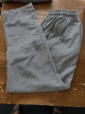 Chef Uniforms On The Line Mens Houndstooth Kitchen Pants Black White XL