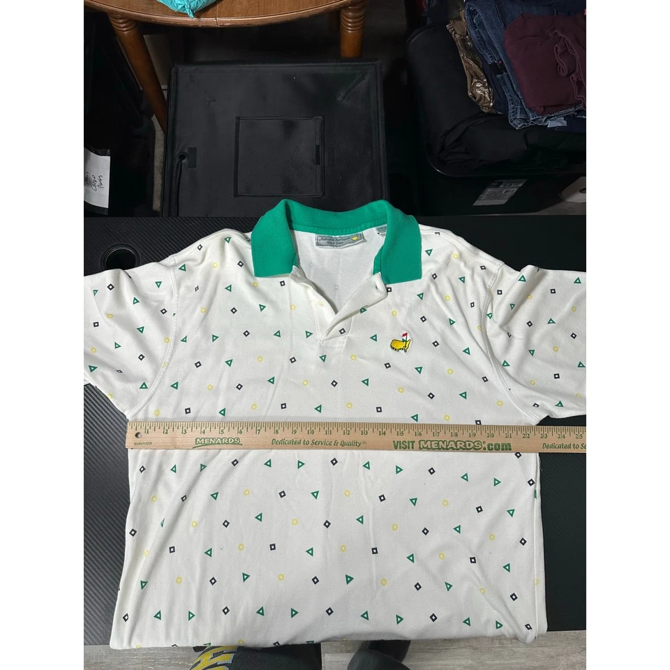 Vintage Slazenger Masters Golf Polo Geometric Print Size Large Cotton - Изображение 4 из 4