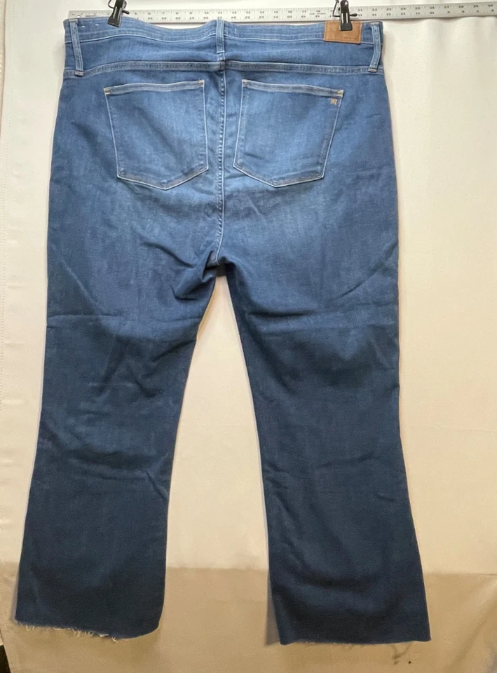 Madewell Vaqueros Mujer 36 45 x 28 Cali Demi-Bota Botón Mosca Sin Dobladillo Plus Azul Foto 3 de 4