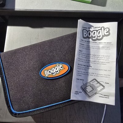 Vintage Boggle Travel Folio Edition Soft Case Hasbro Vacation Car Hasbro