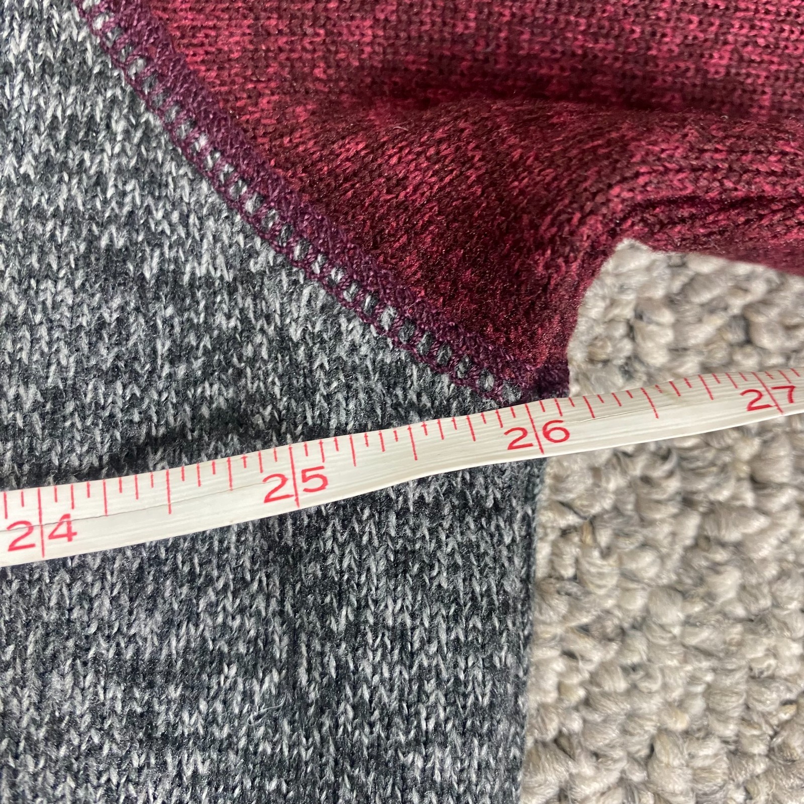NWT Arrow Fleece Sweater Mens XLT/TGL Gray Pur Deep Raisin Crew Neck Pullover