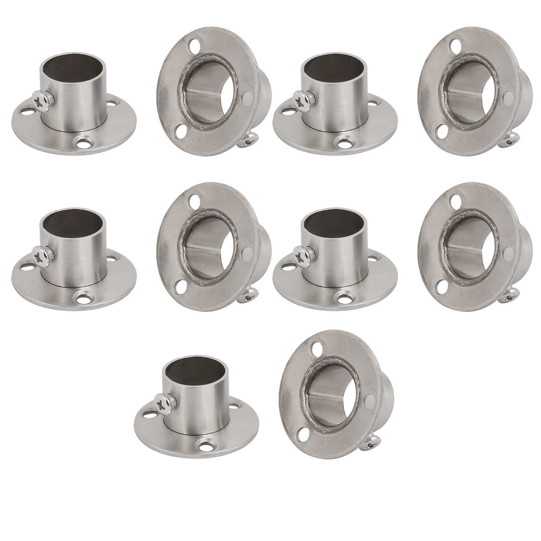 10pcs Wardrobe Pipe Bracket 19mm Dia Wall Mount Hanging Rail Rod Support Socket-image