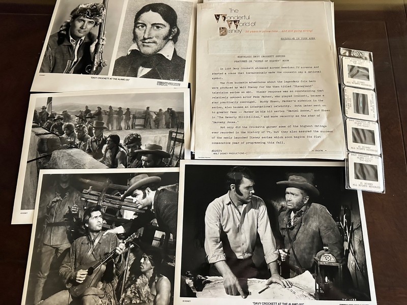 DAVY CROCKETT AT THE ALAMO FESS PARKER PRESS KIT SLIDES PHOTOS WALT DISNEY