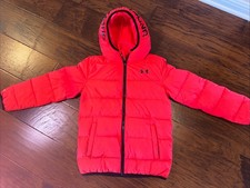 Red Boys Under Armour Size Medium Winter Coat Jacket Cold Gear Youth EUC