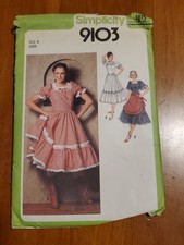 Simplicity 9103 Square Dance Prairie Dress Western Style Pattern Sz 8