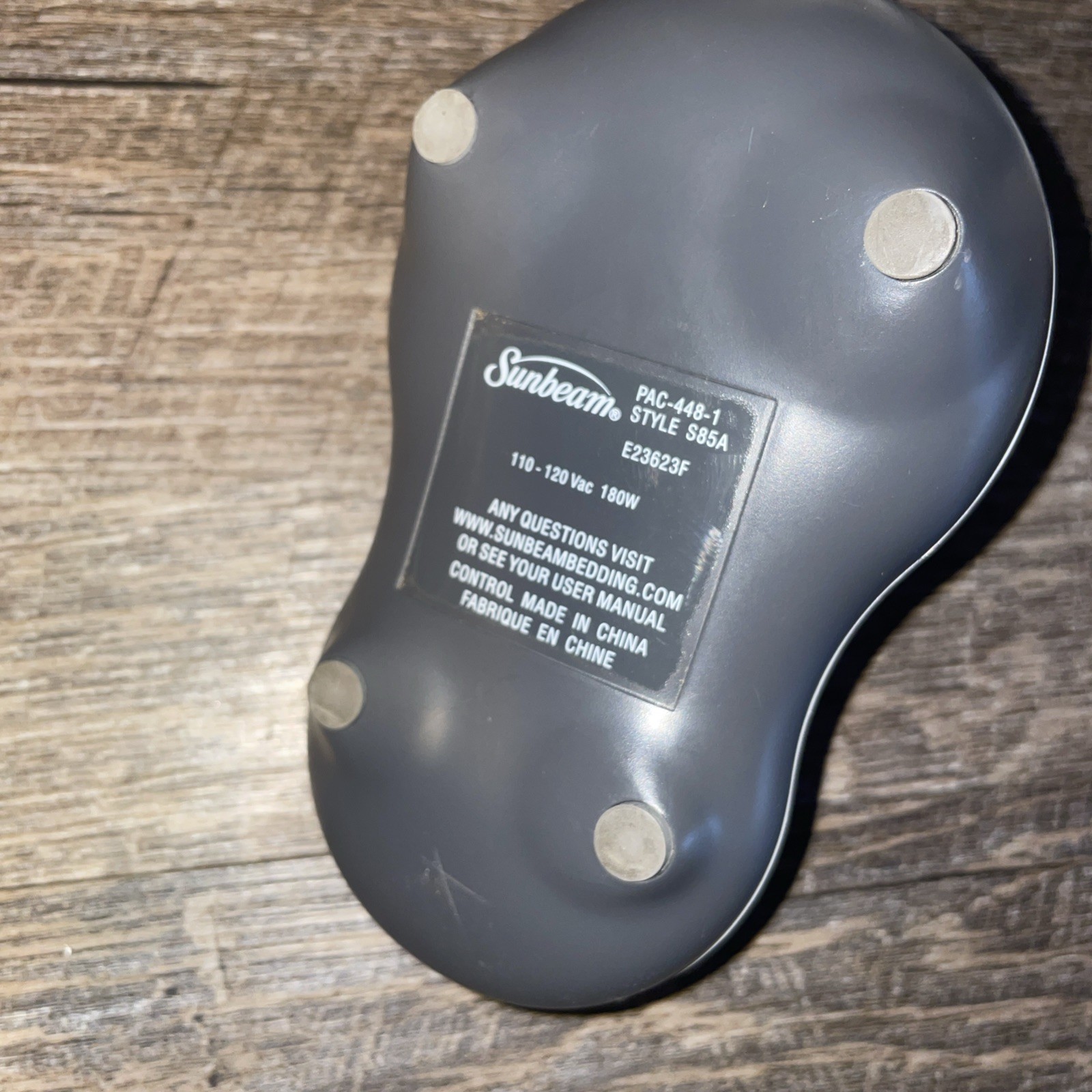 Sunbeam PAC-448-1 Style S85A Electric Blanket Heat Control Gray Tested