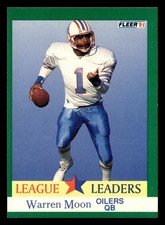 Warren Moon 1991 Fleer #410 Houston Oilers FOOTBALL *074