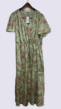 Loft, lime green paisley Midi dress, size XL, New with tags