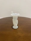 Fenton Art Glass French Opalescent Milk Mini Hand Cornucopia Vase