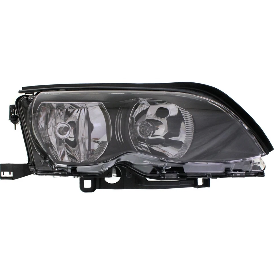 Left & Right Side Headlight For BMW 325i 2002-2005 Halogen w/ Bulbs Black Bezel - Image 3 of 4