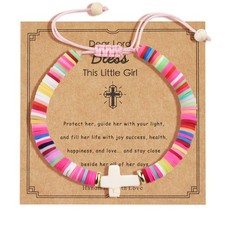 First Communion Baptism Gifts Cross Bracelet for Women Christian Catholic Religi