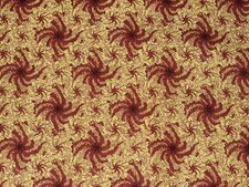 By 1/2 Yd "Snow Country" 2005 Dark Red Swirl Floral Thimbleberries Club for RJR