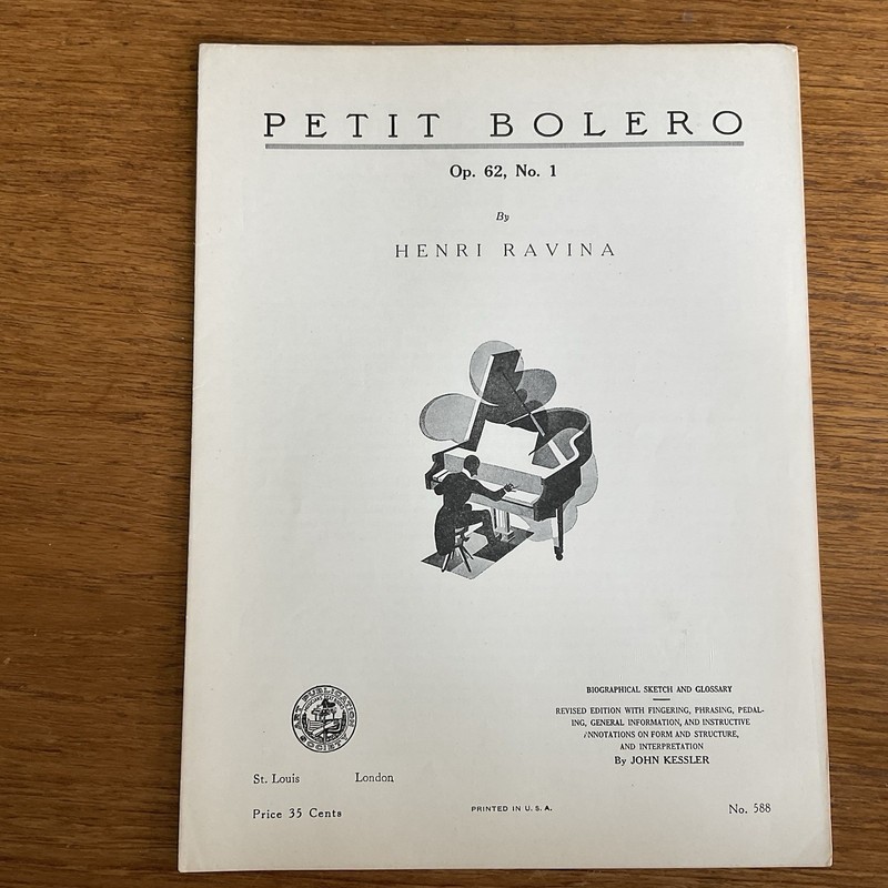 Petit Bolero Op 62 No 1~Ravina~Progressive 500 Serie~588~Art Publication Society