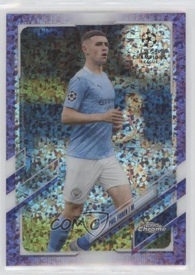 2020 Chrome UEFA Champions League Purple Mini-Diamond Refractor Phil Foden 04u1