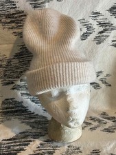 American Eagle Cream Beanie Hat Wool Blend Women  s One Size