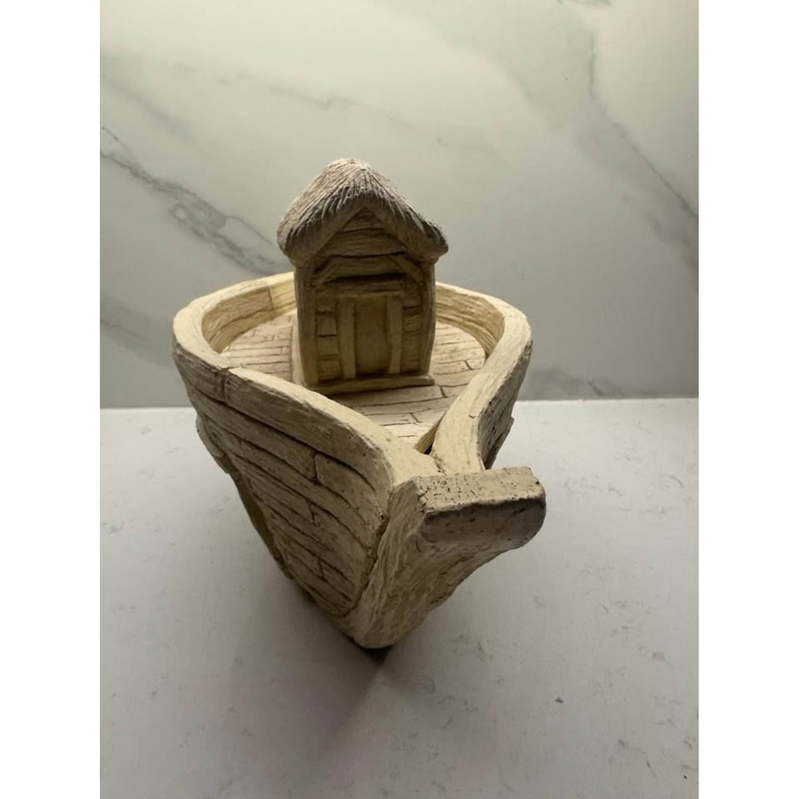 Noah’s Ark 17” Handcrafted Ceramic Plaster Clay Home Decor