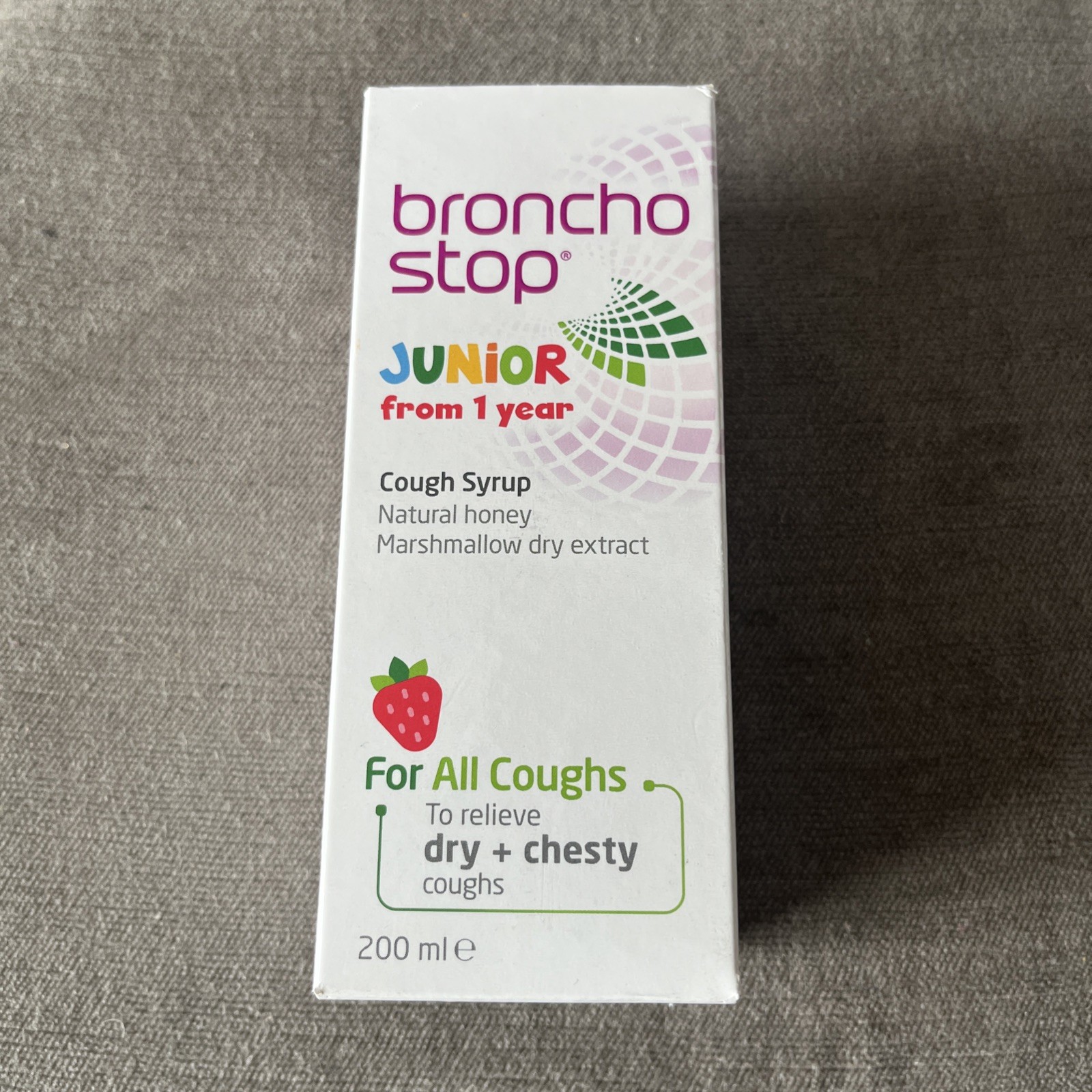 Bronco Stop Cough Syrup Junior From 1 Year Natural Honey 200ml Exp 07.2026 R60